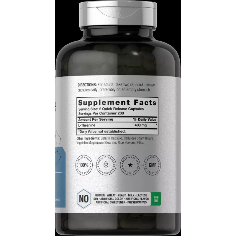 Horbäach L Theanine 400mg | 400 Capsules Max Size |