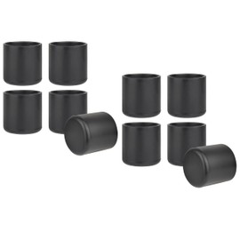 10 Pcs Black Round Folding Chair Leg Caps, Chair Leg Floor Protectors, Rubber Chair Leg Caps, Chair Leg Tips Caps, Outer Diameter 1.00 Inch Inner Diameter 0.88 Inch for Reduce Noise (10, Round)