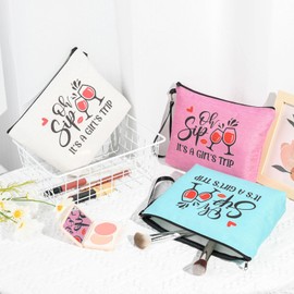 SOIDRAM 3PCS Friends Gifts for Women Ghost Friends Sister Birthday Gifts Christmas Graduation Gift for Big Little Sister Best Friend Large Friend Makeup Bag Gift