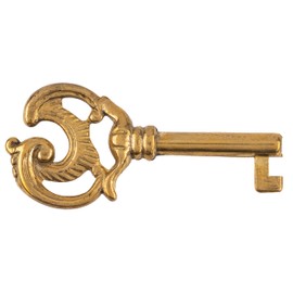 Solid Brass Hollow Barrel Skeleton Key for Cabinet Doors, Dresser Drawers, Grandfather Clocks - Antique, Vintage, Old Furniture | UA-53SK