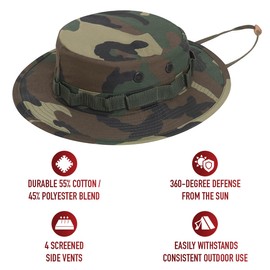 Rothco Camo Boonie Hat Bucket Hat Military Hat