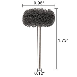 Rocaris 1" Black 300 Grit Abrasive Buffing Polishing Wheels Burr For Rotary Tools-1/8"(3mm) Shank 50 Pack