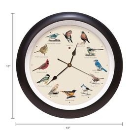 Mark Feldstein, The Original Singing Bird Wall Clock, 13 Inch, Black