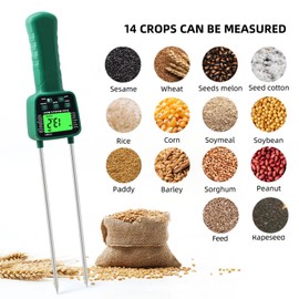 Hay Moisture Tester High Accuracy Double Rod Steel Hay Moisture Meter Auto Shutdown Voice Broadcast for Wheat Cotton Corn