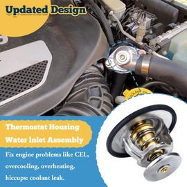 52028898AE Engine Thermostat 203℉ for Dodge Challenger Charger Durango Magnum 5.7L 6.1L 6.2L 6.4L Jeep Commander Grand Cherokee 5.7L 6.1L 6.4L Ram 1500 2500 3500 2003-2018 5.7L Chrysle 300 Hemi SRT8