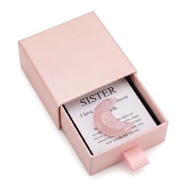 Sister Birthday Gifts, Moon Rose Quartz Crystal Gifts, Good Luck Charm, Positive Affirmation Gift, Unusual Presents Ideas, for Sister, Love Presents for Her, Personalised Pink Gift