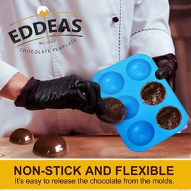 Half Sphere Silicone Molds, Eddeas 4 Packs 6-Cavity Semi Silicone Dome Molds for Baking, Making Hot Chocolate/Cocoa Bombs, Jelly, Cupcake, Pudding and Dome Mousse