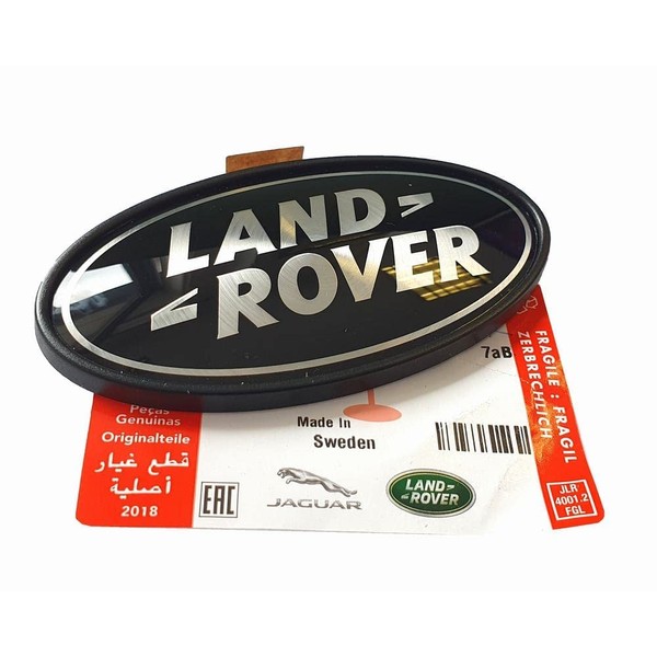 Genuine Land Rover DAH500330 Rear Body Oval Badge (Black and Silver) for Range Rover Supercharged and Evoque 5-Door