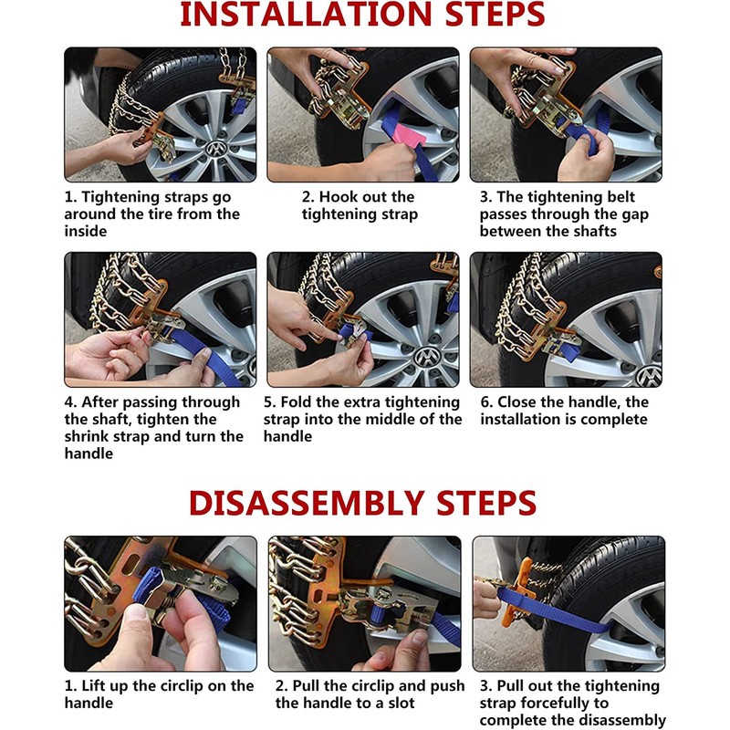 Snow Tire Chains, Universal Car Emergency Anti Slip Snow Chains,