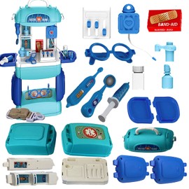 Shape28 Medical Kit Pretend Doctor Playset Toddler Dr Kit for Ages 3 and Up 41Piece Full Size Doctor Kit for Kids with Adjustable Carrying Straps