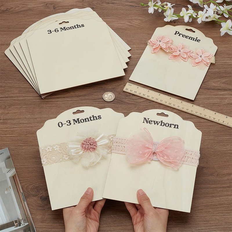 FINGERINSPIRE 8 Piece Hair Band Display Cards Set 8 Styles