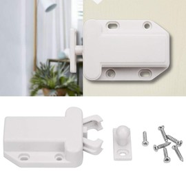 10pcs Heavy Duty Earthquake Cabinet Latch Touch Release White Shape Cabinet Door Rebounder