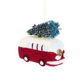FloristryWarehouse Felt Camper Van Festive Hanging Decoration 11cm/4 Inches