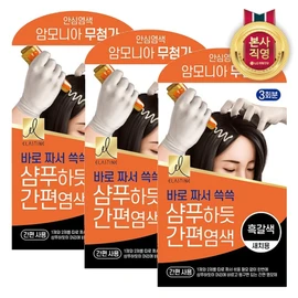 Easy dyeing like elastin shampoo dark brown 60g x 3 / 엘라스틴 샴푸하듯 간편염색 흑갈색 60g x 3개
