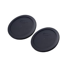 Pyrex Bundle - 2 Items: 7201-PC 4-Cup Black Plastic Food Storage Lids