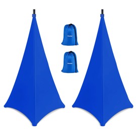 Vinanker Speaker Stand Cover, Tripod Scrim Cover for Speaker & Lighting Stands, Ideal for Weddings, Banquets & DJ Events (2-Pack, Blue)