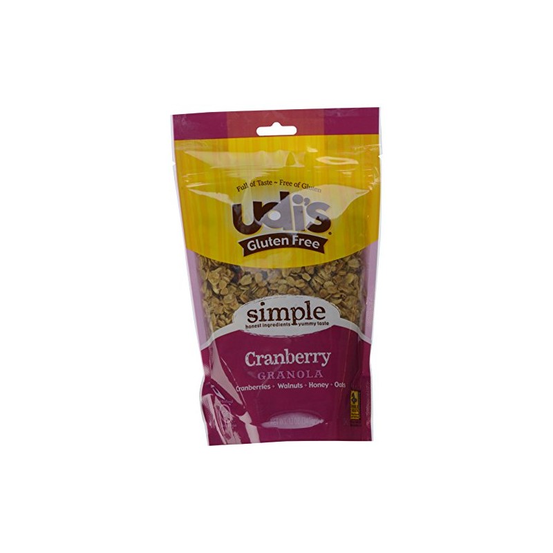 Udi's Gluten Free Granola, Cranberry, 12 oz Pouches (Pack of