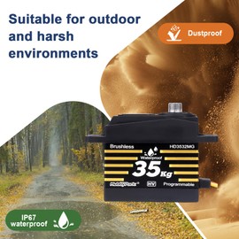 HobbyPark Waterproof 35KG High Torque Servo Motor Metal Gear Digital Standard Servo for 1/8 1/10 1/12 RC Crawler RC Truck RC Car Basher Bashing Robot DIY Control Angle 180° (Brushless Motor)