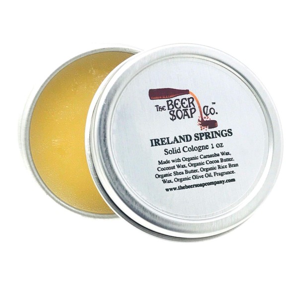 Ireland Springs Solid Cologne by The Beer Soap Company 1oz Notes of Musk, Citrus Zest, Jasmine, and Lily