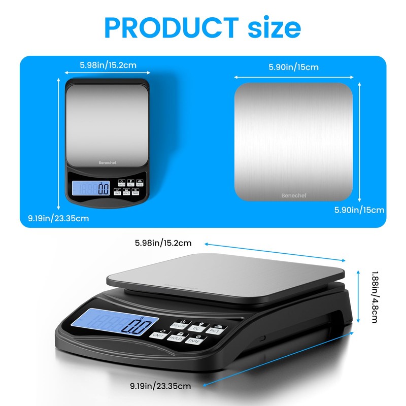 Food Scale, Digital Kitchen Scale with Large Panel, Weight Grams