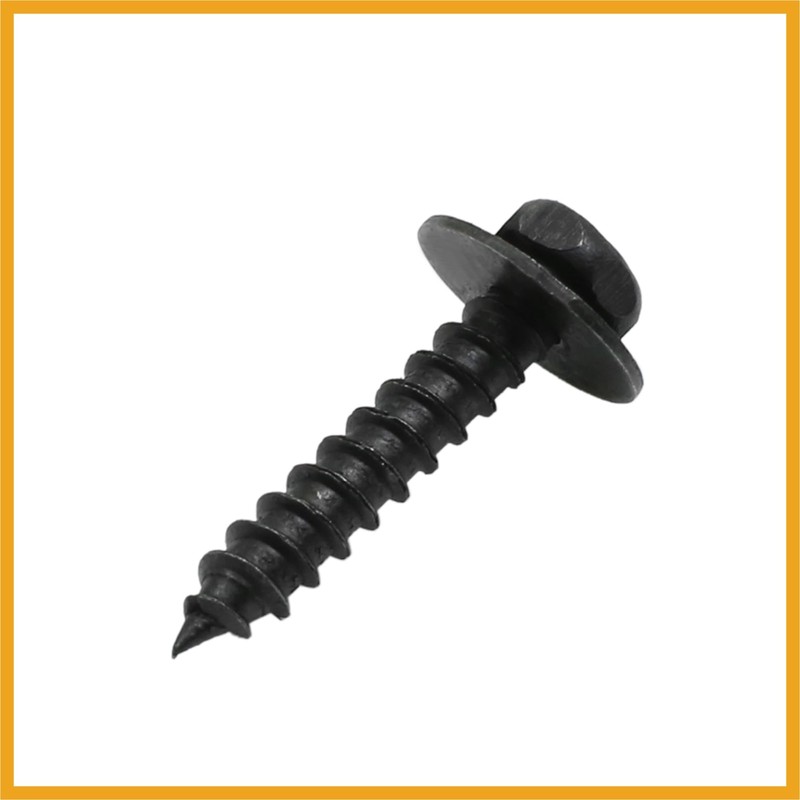 Partuto 8pcs 6 x 35mm Stainless Steel Black Screw for