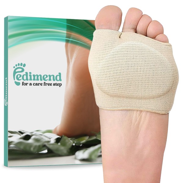 Metatarsal Pads for Men and Women, Ball of Foot Cushion, Gel Sleeve Cushion, Soft Fabric Socks for Foot Support, Pain Relief, Small (UK 3-6)