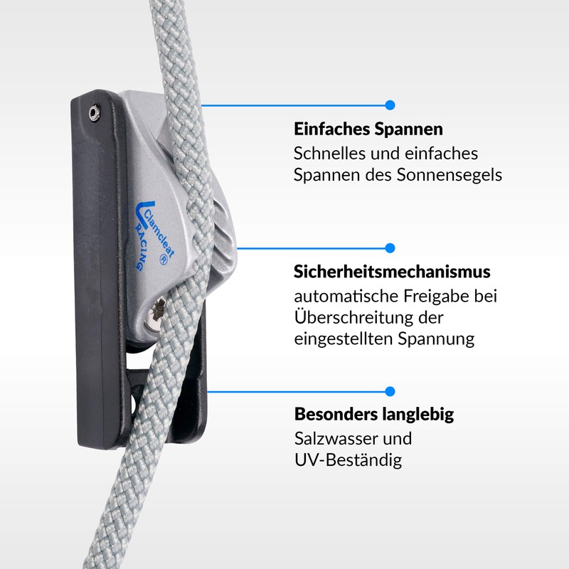 Clamcleat Safety Clamp for Awning Rope 4-6 mm CL257 Rudder