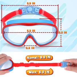 EasYoung 2-Pack Kids Swim Goggles, Wide Vision Swim Goggles for Child from 3-15