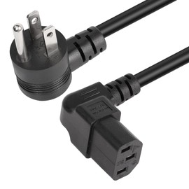 GELRHONR 90 Degrees 3 Prong AC to IEC320 C13 Power Cord,10A 125V Up Angle NEMA 5-15P to C13 Universal Power Cable for Notebook Computers, TV, Monitors-4.9Ft (Black-Up C13)