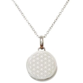 HOPE Flower of Life & Maccaba Necklace, Surgical Stainless Steel 316L, Holy Geometric Pattern, Double Sided Engraving/Good Luck Goods, Amulet, Wish Fulfillment, Money Luck, Love Fulfillment, Evil
