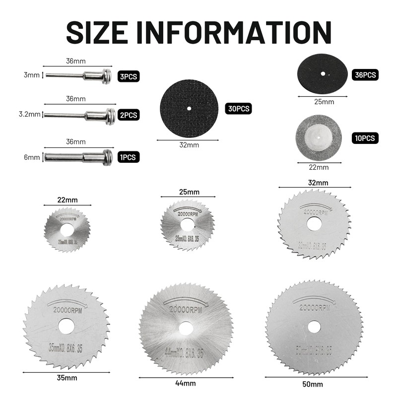 Leogony 88 Pcs Rotary Tool Cutting Discs Set, Multi Accessories