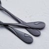 Black Dessert Spoon Set, Seeshine 6.5-inch Stainless Steel Shiny Black