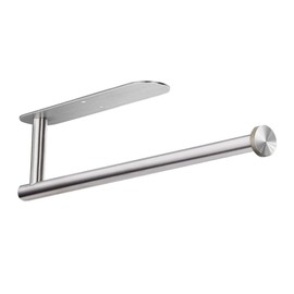 Paper Towel Holder-Under Cabinet Paper Towel Holder for Kitchen, Wall-Mounted Paper Towel Holder, Self Adhesive or Screw Installation, Silver Stainless Steel, SUS 304.
