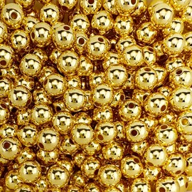 1.200 abalorio redondas de acrílico de oro de 6 mm de diámetro con agujero de 1 mm para manualidades