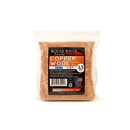 Copper Wool 3.5 Oz Skein/Pad -by Rogue River Tools. (FINE Grade) -Made in USA, Pure Copper (Fine)