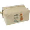 'Naughty Cat with Fish Bone' Canvas Wash Bag/Makeup Case (CS00044252)