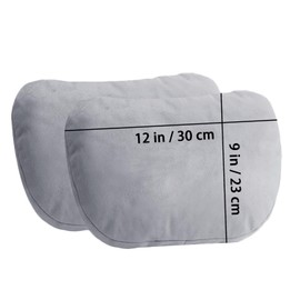 WELBRIT 2PCS Car Pillow for Car Neck Pillow for Driving Seat Lumbar Support Soft Cushion with Extra Filling Accessories Back Support for Travel Nap and Trips Sleeping(Grey, Head)