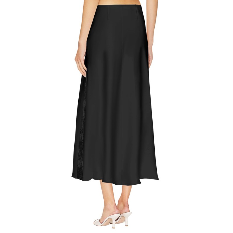 UEOIOW Floral Lace Patchwork Skirts for Women Long Length High