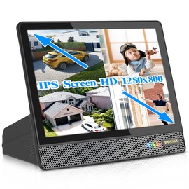 OOSSXX 4K 8CH PoE NVR Network Video Recorder All-in-One Monitor for Outdoor Wired Home Security Cameras Surveillance,Supports up to 8 x 8MP/4K IP Camera PoE Camera System,Max 6TB/256GB,No HDD