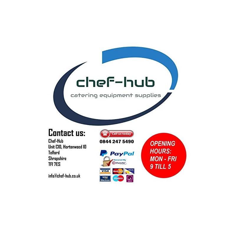 CHEF-HUB Stainless Steel Third Size 1/3 Gastronorm Hotel Pan, Food