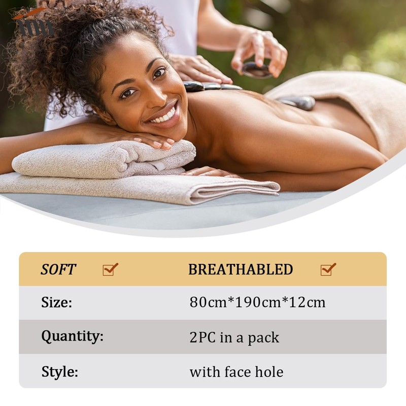 Eqivei Pack of 2 Covers for Massage Table with Hole,