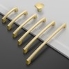 Amerdeco 10 Pack Brushed Gold Cabinet Pulls 4 Inch(102MM) Hole