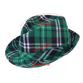 Mikovivi St Patricks Day Hat, St Patrick Accessories Plaid Green Irish Cap Party Cosplay Costumes Accessory Plaid Bowler Hat St. Patricks Day Birthday Gifts for Kids, Women, Men