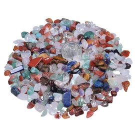 Cheungshing Multi Rubble Irregular Shaped Small Crystal Tumbled Stone, Decorative Chips Stone Crushed Quartz for Healing Jewelry Making Home Decoration