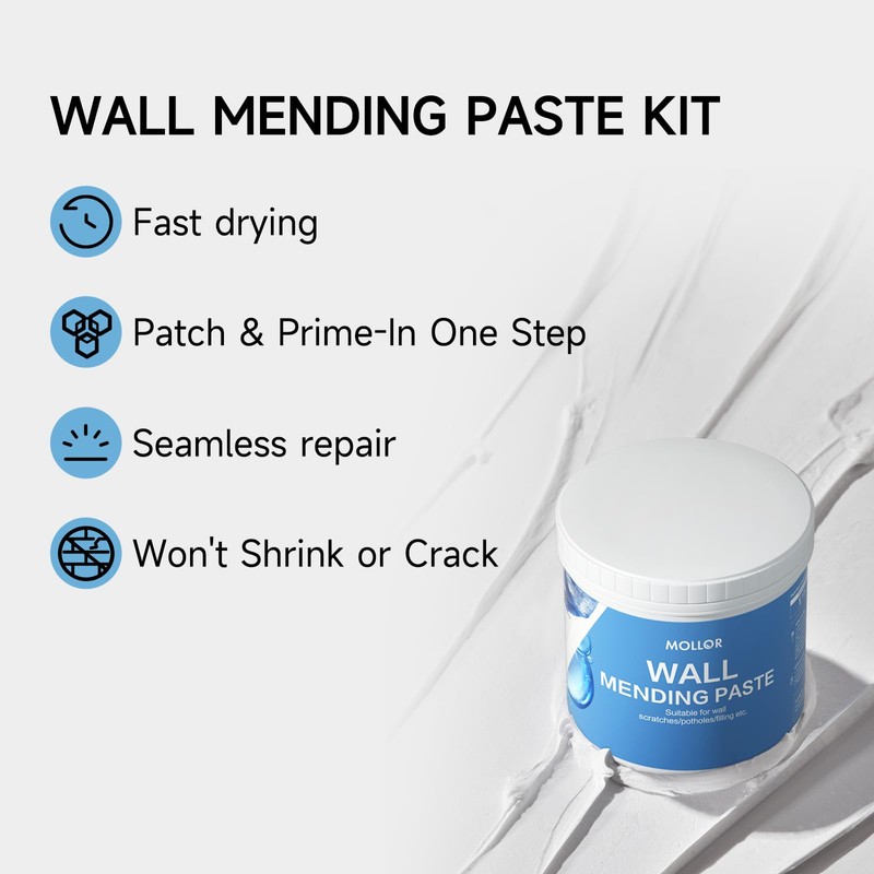 Mollor Drywall Repair Kit - Wall Patch & Spackle Paste