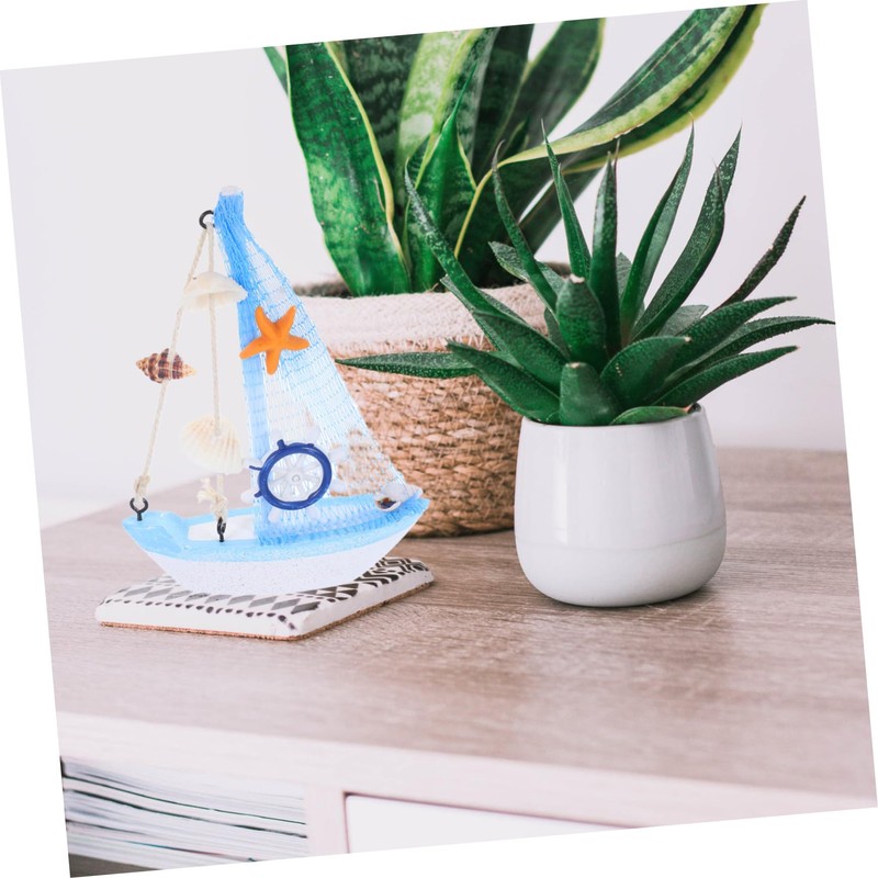 Gatuida Miniature Sailboat Model Decoration Nautical Themed Beach Decor for