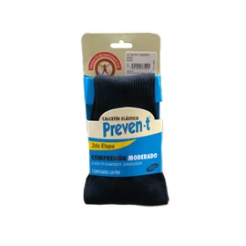 Calcetines Preven-t, nylon, caballero, prevención y control de varices, compresión moderada 19-21 mm/Hg (Mediana, Negro)