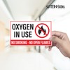 Oxygen in Use No Smoking No Open Flames Stickers, Weatherproof