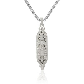 925 Sterling Silver Mezuzah Scroll Prayer Jewish Necklace Judaica Religious Chain Pendant Israel Charm Only