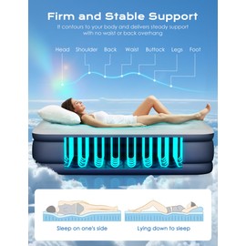 Air Mattress Full with Built in Pump Raised, 18'' High Inflatable Mattress Electric Blow Up Mattress Fast Blow Up Bed Tall Comfortable Airbed for Camping, Home Guests, Travel w/ Storage Bag 650Lbs Max